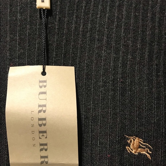Men’s Burberry charcoal grey wool sweater NWT